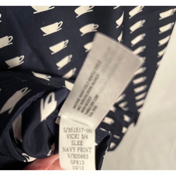 Gap Designed & Crafted Novelty Print Shift Dress Black Cream Size Medium - Picture 8 of 8